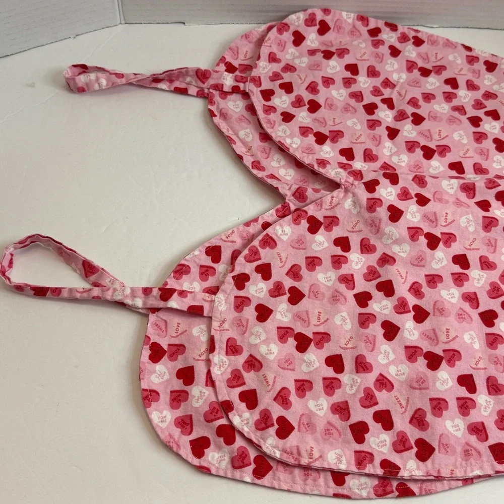 🆕 Handmade Reversible Heart Makeup 💄 Apron 💖 “Love Hearts” Design by Me 💖